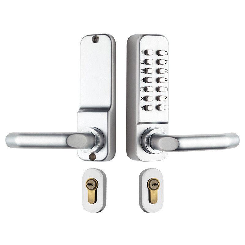 户外铁艺防水院门花园门栅栏门塑钢门门庭机械密码锁单双面密码锁