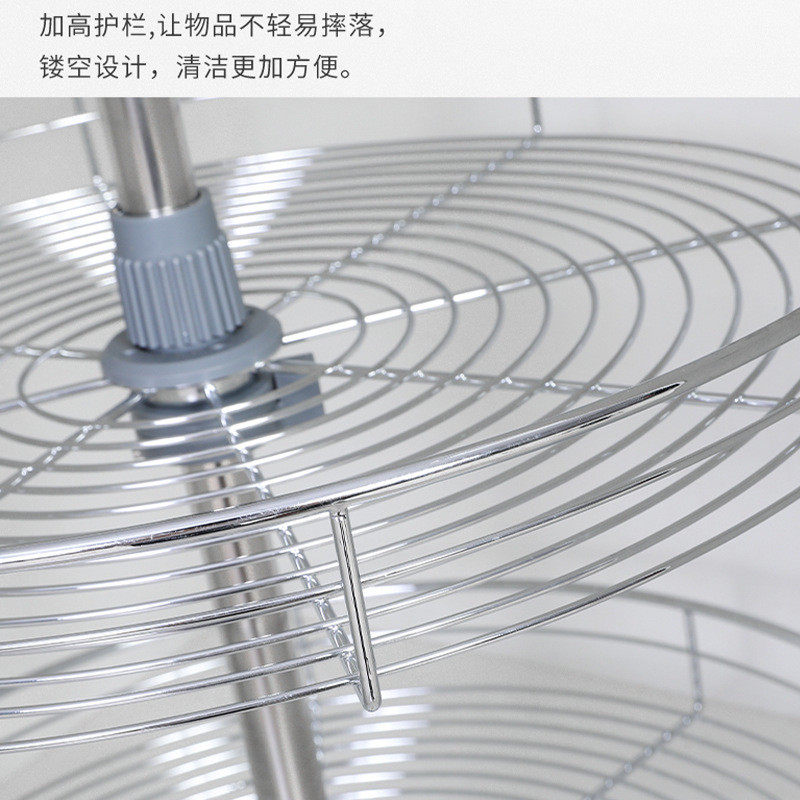 高美佳内转角拉篮厨房橱柜定制360度旋转双层碗碟锅具收纳沥水篮
