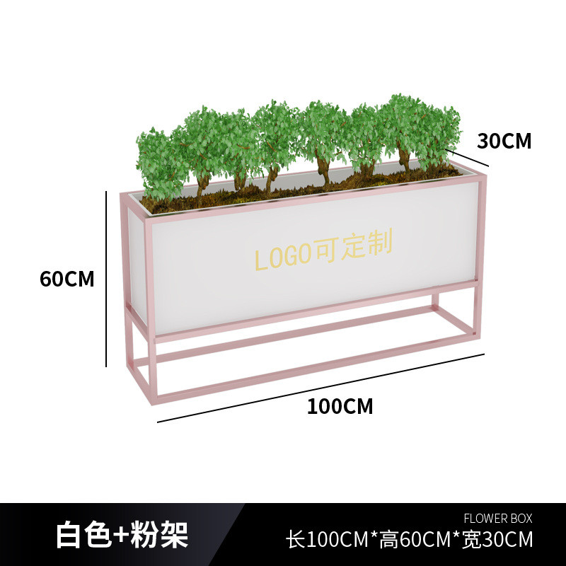 新款户外摆长方形组合隔断花槽市政商业围栏外铁艺花箱栅栏花架子