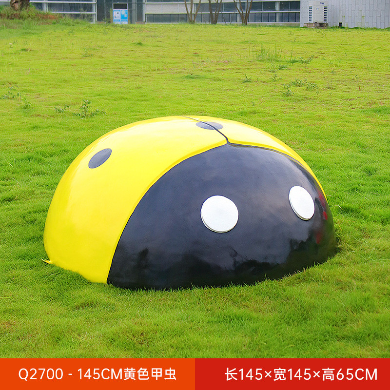 玻璃钢仿真七星瓢虫摆件园林景观动物甲虫雕塑公园草坪花园装饰品