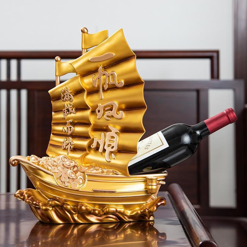 一帆风顺帆船酒架摆件家居客厅酒柜博古架装饰品店铺酒店开业批发