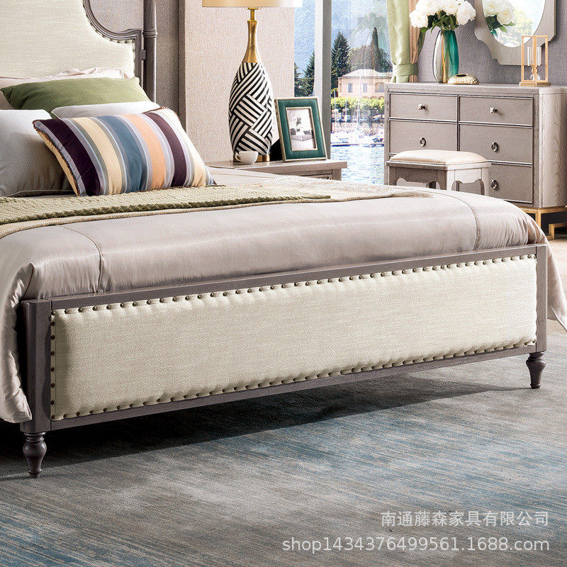 美式乡村实木床仿古1.8米双人床主卧婚床欧式布艺床样板房民宿床,橡塑材料及制品,亚克力/有机玻璃,淘宝优惠券,粉丝福利购,淘宝优惠卷