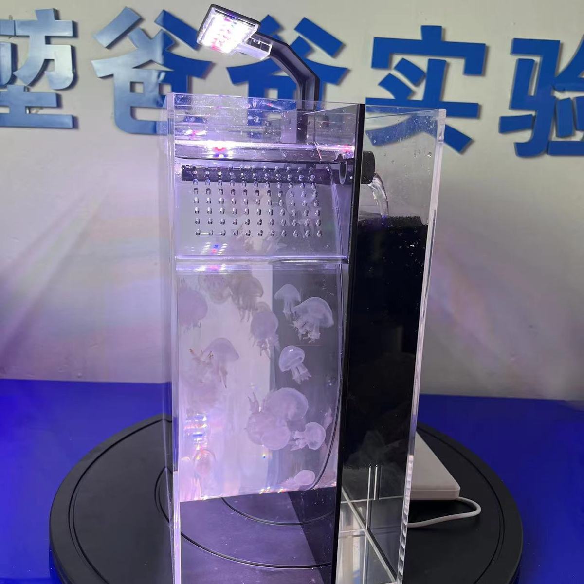 热销水母桌面缸水母专业循环缸灯光缸缸水族养殖展示水族生态鱼缸