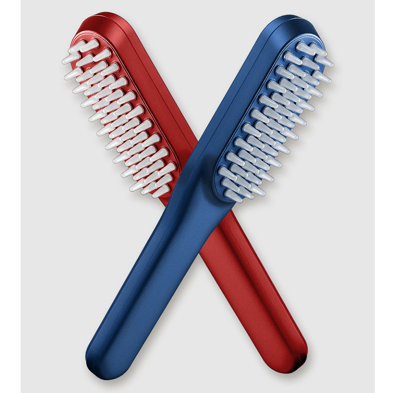 新款彩光震动光疗按摩梳高频电动按摩器头部按摩梳直发梳按摩仪