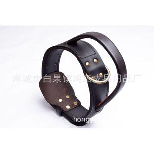厂家现货供应狗项圈牛皮可牵型适用金毛德牧杜高大中型犬项圈