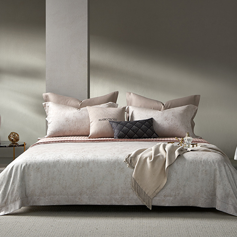长绒棉四件套高端140支双股轻奢全棉色织提花被套别墅样板间床品