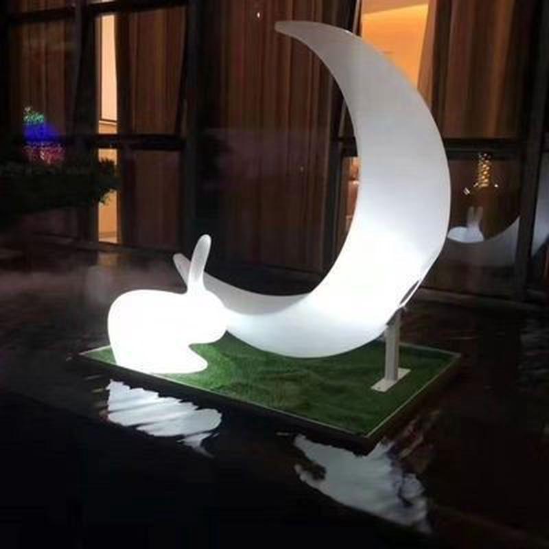 亮灯发光月牙月网红民宿游乐场景区去露营地唯美秋千吊篮户外