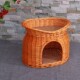 凉窝猫别墅猫屋猫笼猫舍藤编 猫窝夏季 批发猫窝四季 通用全封闭式