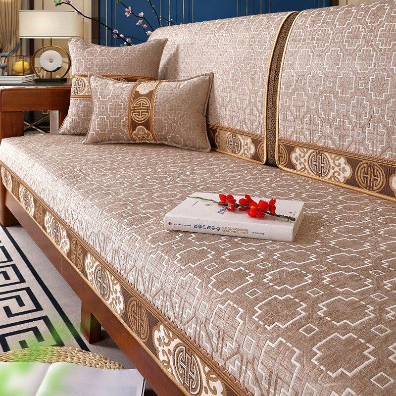 新中式沙发垫四季通用高档防滑坐垫子现代中式实木沙发套罩盖布巾,居家布艺,沙发垫,淘宝优惠券,粉丝福利购,淘宝优惠卷