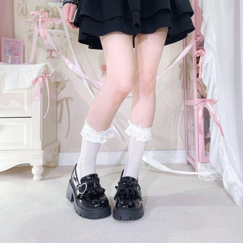 25新款玛丽珍鞋女2025春季新款学院风厚底粗跟jk制服鞋lolita黑色