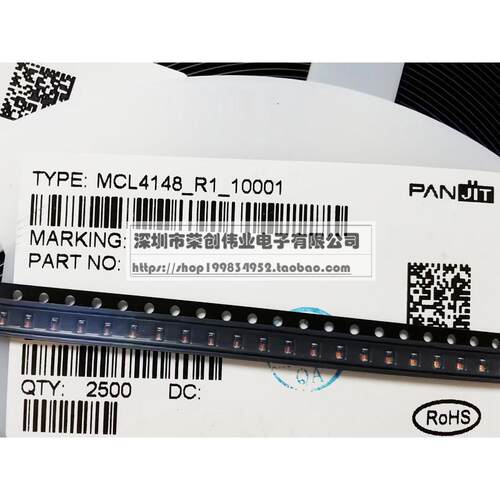 PANJIT强茂 2500/盘 MCL4148_R1_00001 LL0805圆柱 开关二极管