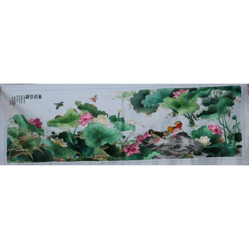 苏绣成品纯手工厂家字画书房办公室装饰画鱼福图未装裱刺绣生产图片