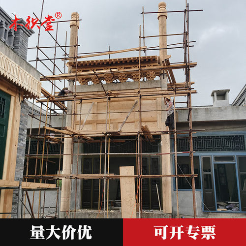 实木牌坊仿古牌楼门头工厂家直销古建亭台楼阁