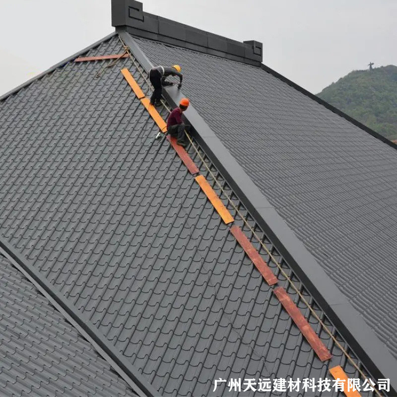 铝合金仿古瓦古建筑筒瓦铝镁锰屋面瓦街道改造房屋翻新装饰瓦片