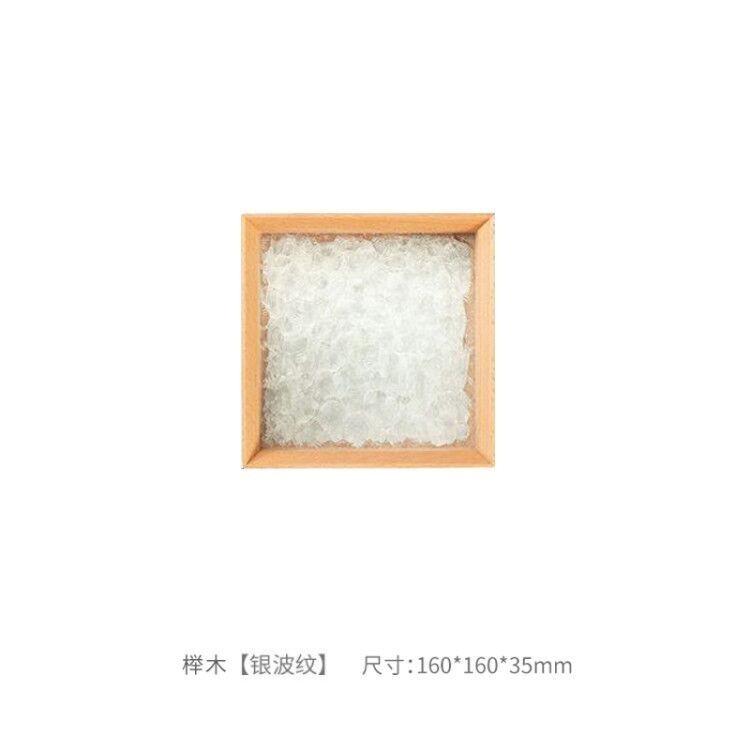 9n复古海棠花玻璃托盘榉木长方形家用放茶杯收纳盘点心盘茶盘水果