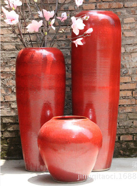 陶瓷落地花瓶颜色釉窑变插花瓶现代欧式客厅酒店别墅大花瓶摆件