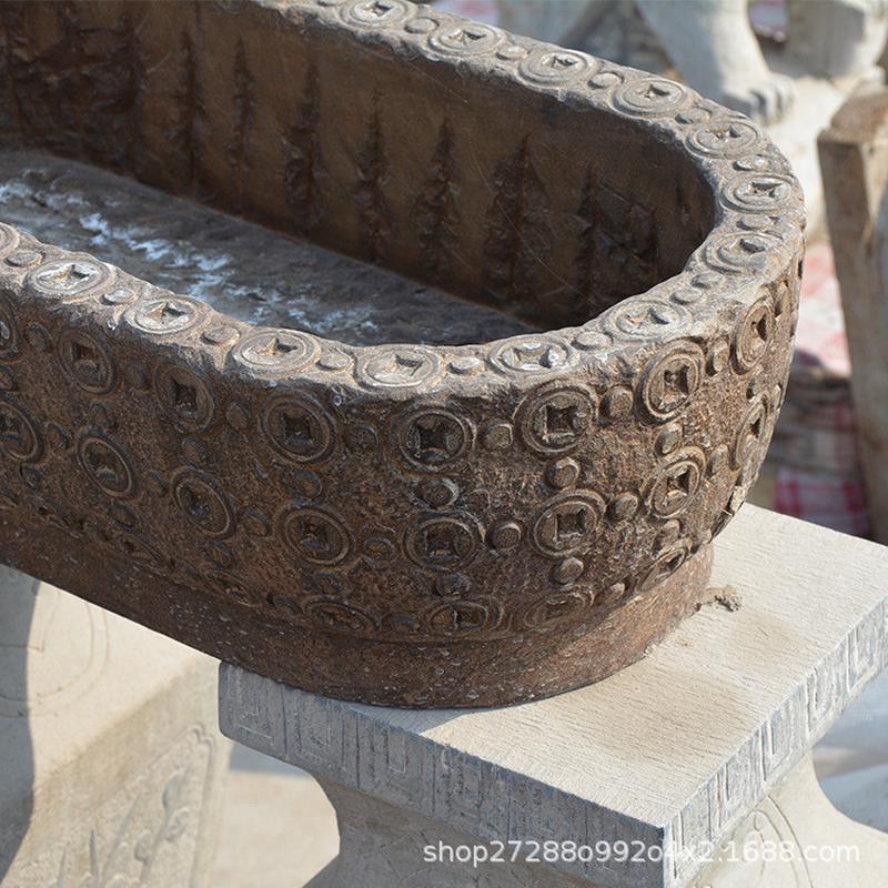 流水摆件家老石槽老马槽仿古青石槽厂民间老石槽养鱼池可