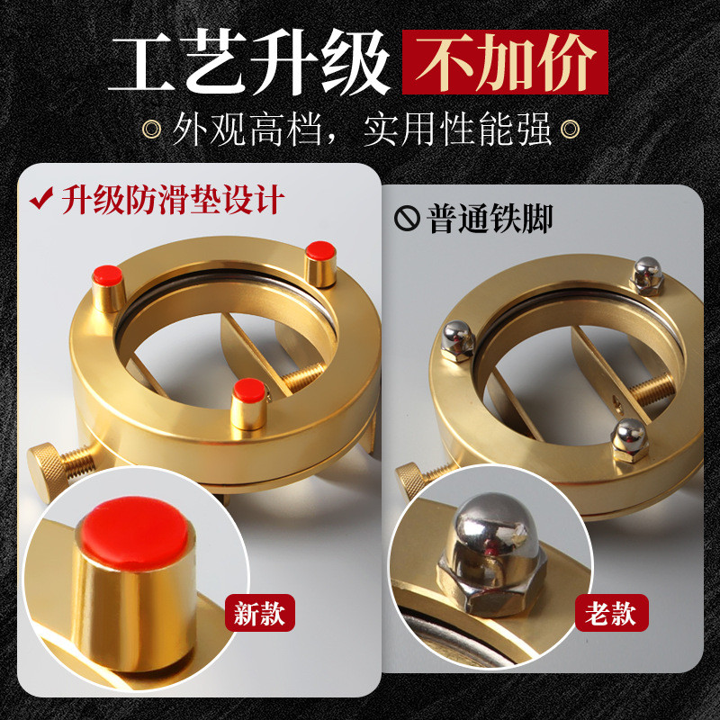 新款铜印黄一体床黑檀木360度旋转红檀木大号圆形印台篆刻夹具