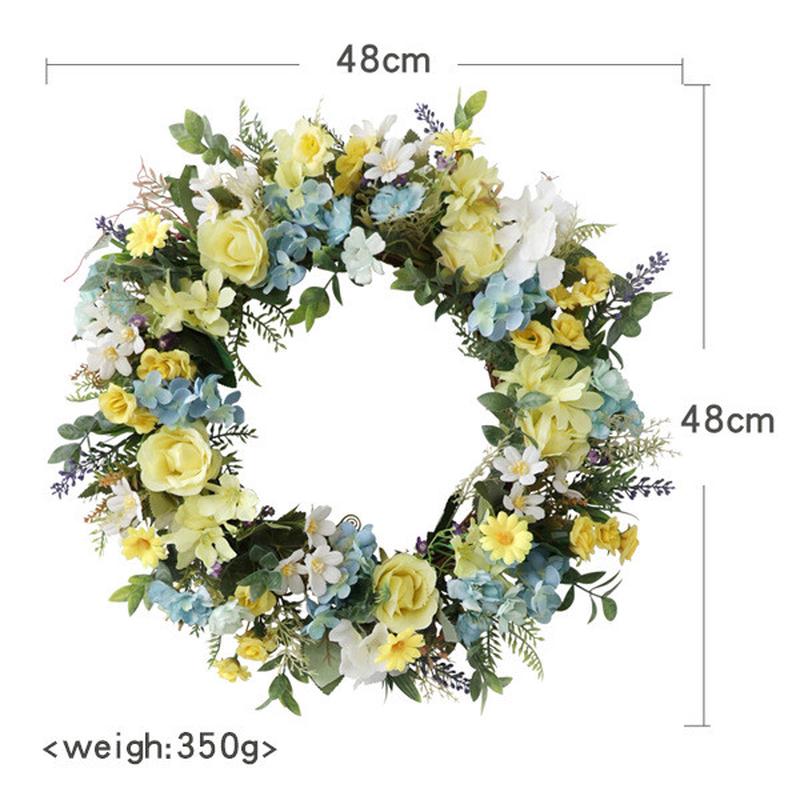 新款春季花环节日仿真庭院门饰墙壁挂饰花圈装饰家居假花艺