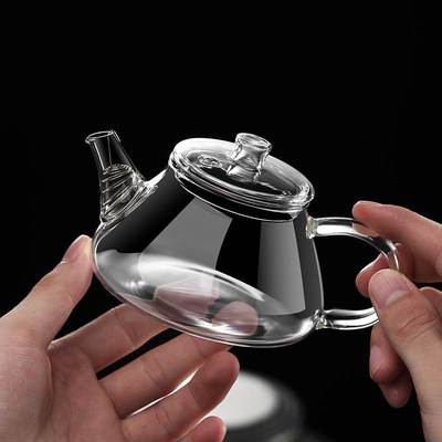 玻璃小茶壶一人用办公室泡茶小壶家用高档个人泡茶专用耐高温茶具