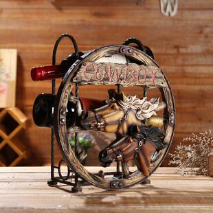 欧美创意马头酒架复古工艺品红酒酒柜手工葡萄酒架子家居装饰摆件