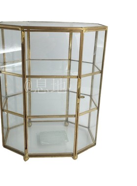 16071a包邮!工厂直销几何花房铜条多肉玻璃花房微景观玻璃小金色