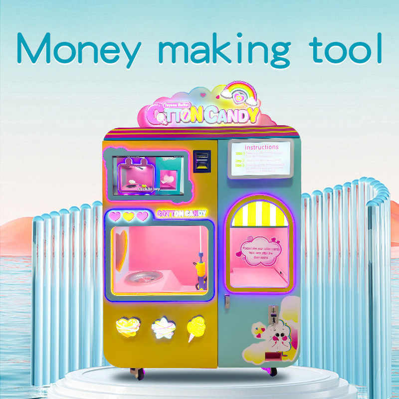 热销automaticcottoncandyvendingmachine商用棉花糖机器全自动