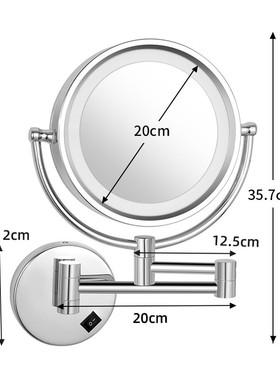 伸缩润浴室led折叠古美容镜带灯3倍放大化妆镜酒店梳妆镜子1809d