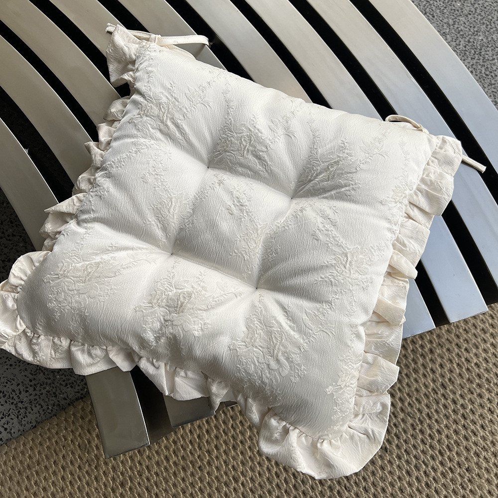 5dbj批发福笙宫廷玫瑰荷叶边绑带法式座椅垫餐椅坐垫办公室屁股