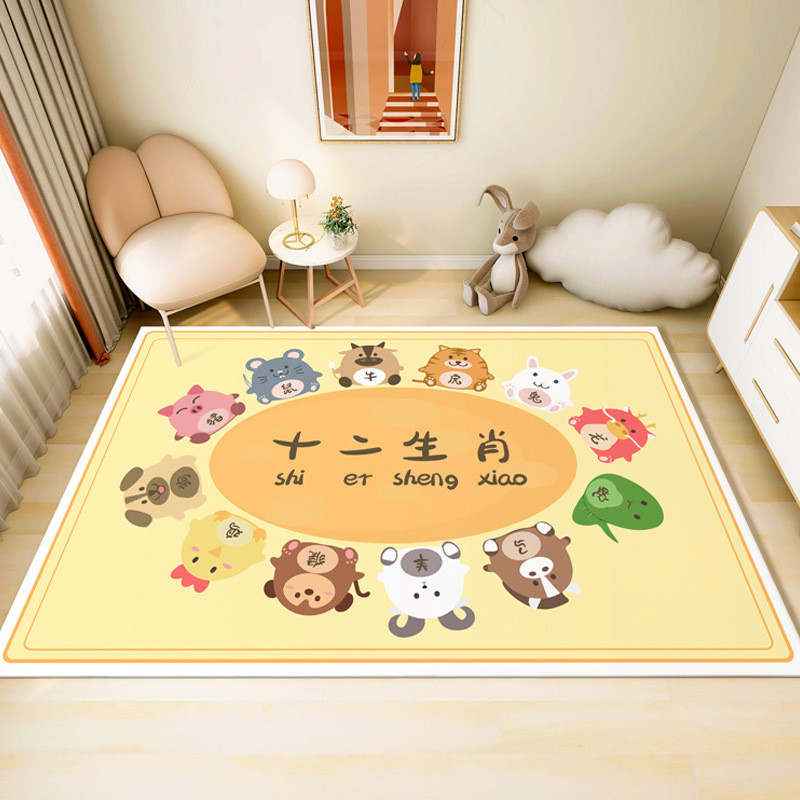 儿童家用客厅地毯大面积垫子洗pvc防滑地垫宝宝卧室加厚防摔可擦