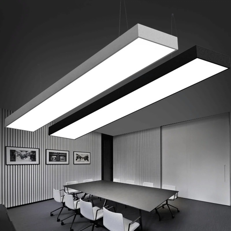 吊线超亮方通吸顶一字条形办公室led长条灯超市教室店铺商用吊灯