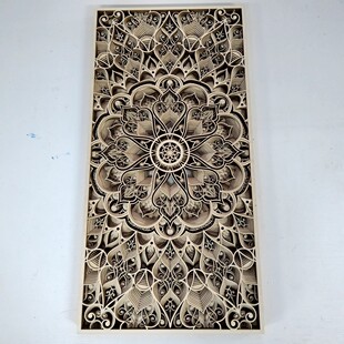 东南亚风创意曼陀罗立体木制叠雕挂画民宿别墅玄关客厅壁饰木雕画