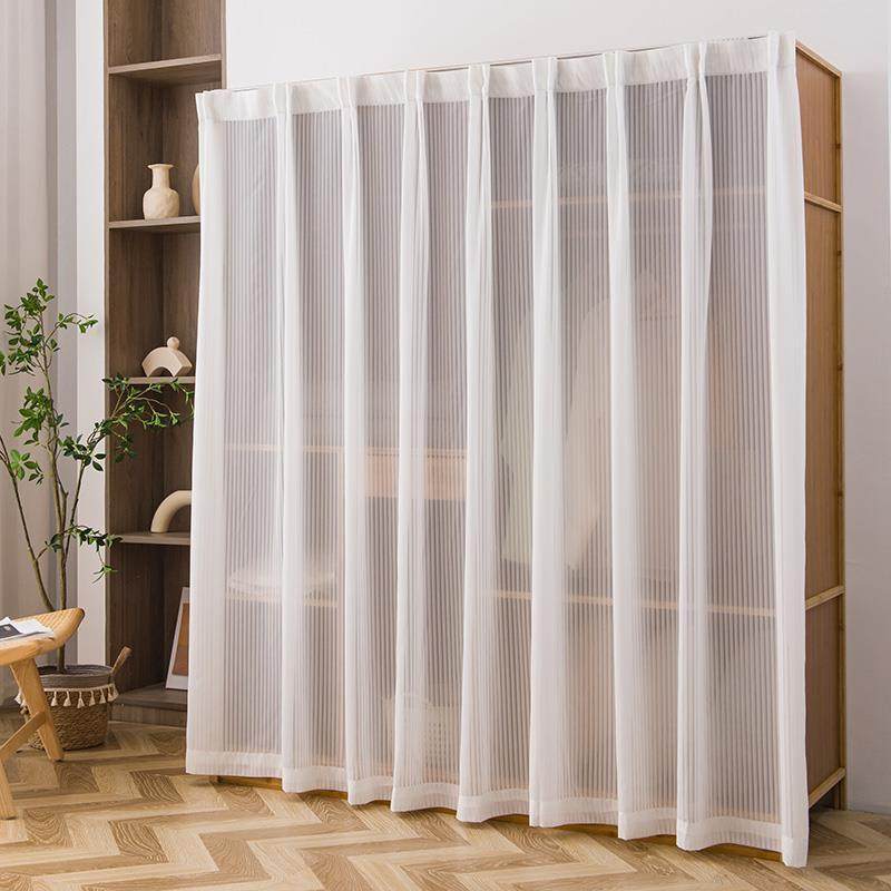 免打孔柜子遮挡帘门帘滑轨式遮丑布帘书柜衣柜帘子衣帽间防尘橱柜,居家布艺,成品窗帘,淘宝优惠券,粉丝福利购,淘宝优惠卷