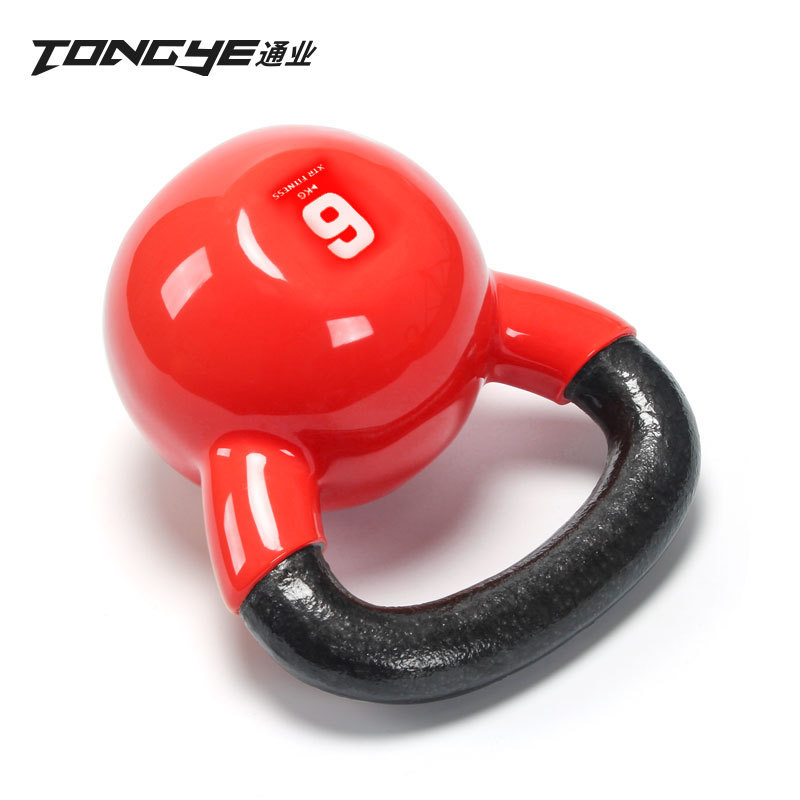 壶铃健身家用男士15/20kg浸塑哑铃提壶40磅女士竞技铸铁健身器材