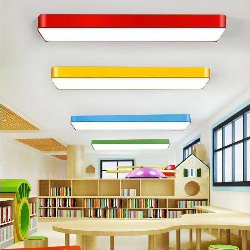 彩色led长条灯培训班教室吸顶灯幼儿园过道灯条形走廊办公室吊灯