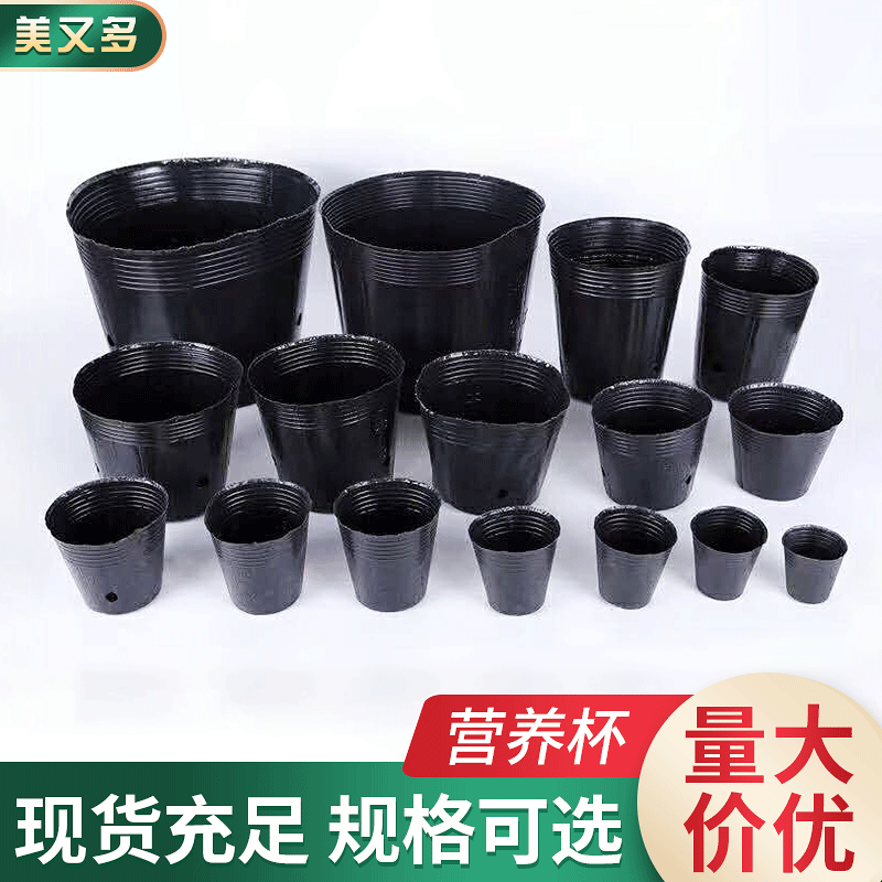 批发一次性塑料营养杯营养钵加厚黑色植物育苗盆杯育秧育苗袋