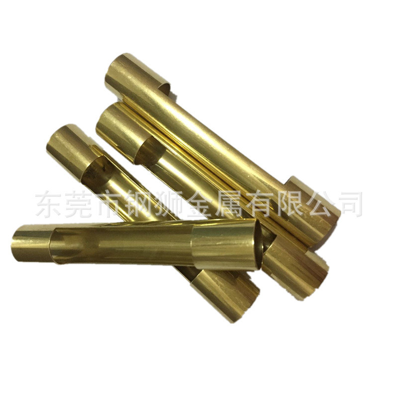 h62黄铜管加工铜管斜切口铜管外翻打孔黄铜管折弯边加工