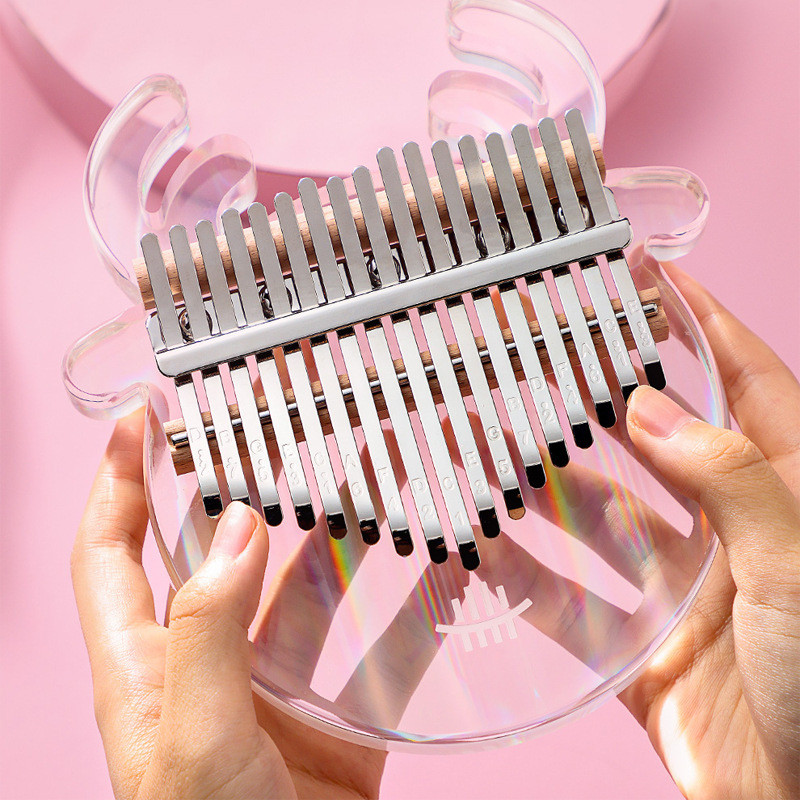 热销【鲁初学c类板式款】17音卡林巴水晶拇指琴透明亚克力板儒手