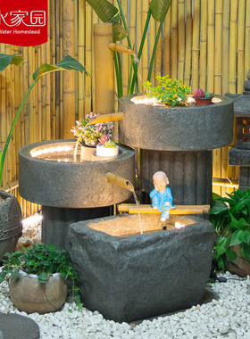 热销水景流水景观摆件循环水系花园布置日式阳台室内户外庭院造景