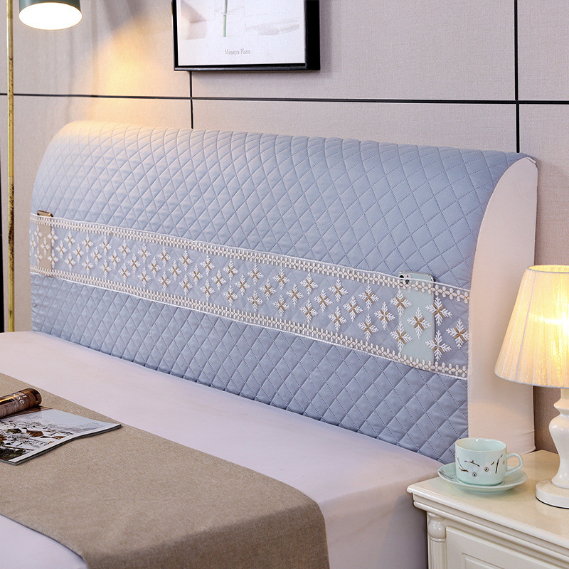 床头罩简约现代实木床软床全包头套靠背套罩夹棉保护床头套罩