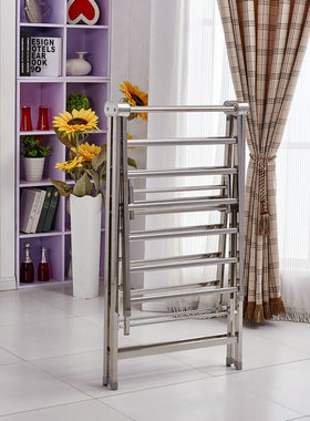 京批发js-201/204翼型落地晾衣架不锈钢折叠晒衣架厂家森