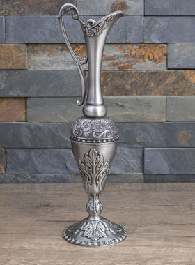 北欧风艺术几何花瓶创意高级花瓶客厅摆件花插简约细口金属工艺