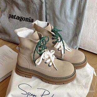 工装 英伦风时尚 薄款 新款 大黄靴 真皮厚底马丁靴女短靴2024秋季