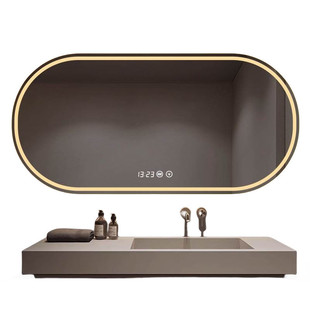 智能浴室镜椭圆化妆室化妆镜控led带灯触洗手间屏幕除雾镜子壁挂