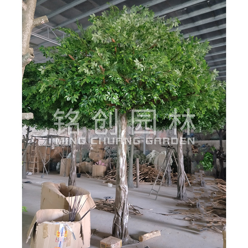 铭创多款仿真榕树玻璃钢假树人造阻燃仿真造型树景观榕树定制