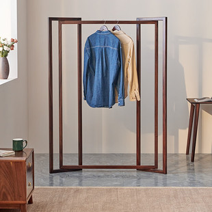 南美黑胡桃木挂衣架落地卧室客厅家用全实木轻奢高级现代衣帽架