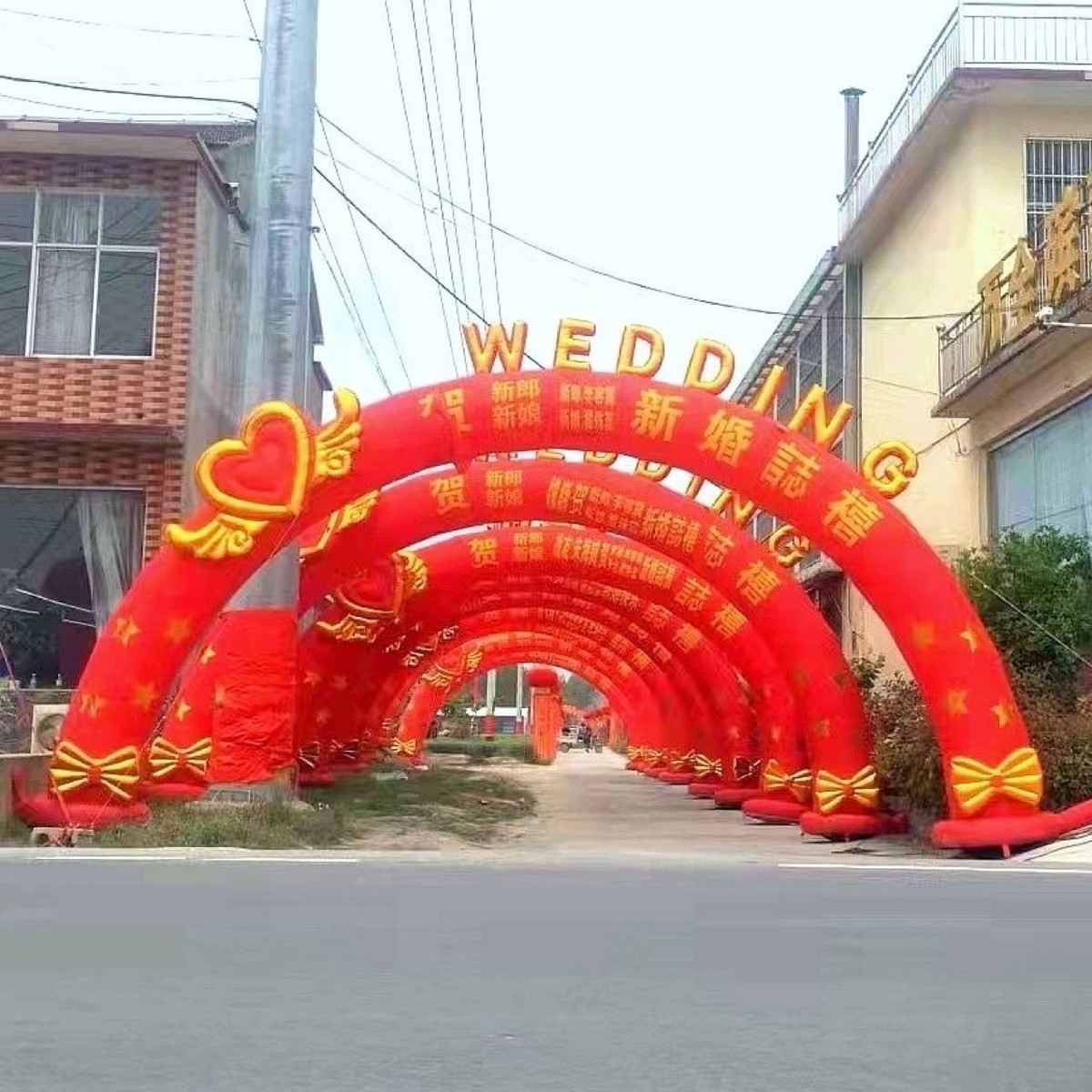 源头厂家批发婚庆单心灯光拱门气模气模开业婚庆行走卡通定做