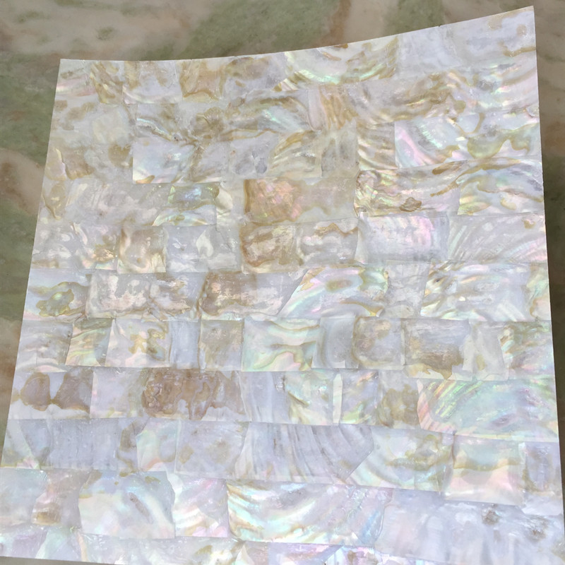 方形淡水油花贝壳纸天然300mm五彩优质雕花镶嵌片创意装饰材料板
