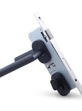 不锈钢窄边门框平开门锁办公室高框隐隔断门分体锁黑色椭圆执手锁