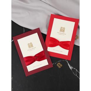 热销新款请柬纸质喜帖婚礼请帖结婚小众邀请函大气感创意简约